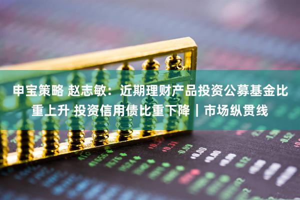 申宝策略 赵志敏：近期理财产品投资公募基金比重上升 投资信用债比重下降｜市场纵贯线